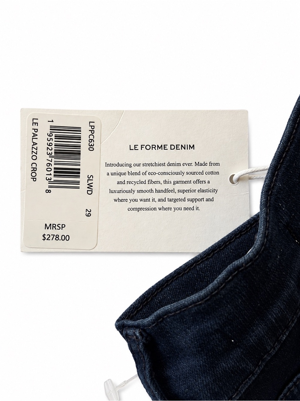 FRAME Le Palazzo Crop Jeans High Rise Wide Leg Dark Navy Size 29 NWT - Picture 9 of 13